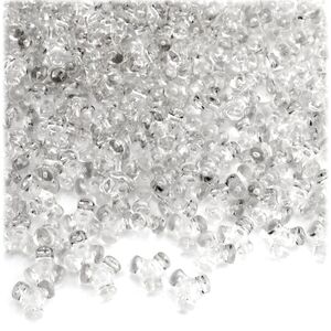 Beadtopia Clear White Tri Beads 250 pcs Plastic Transparent 10mm NEW Jewelry